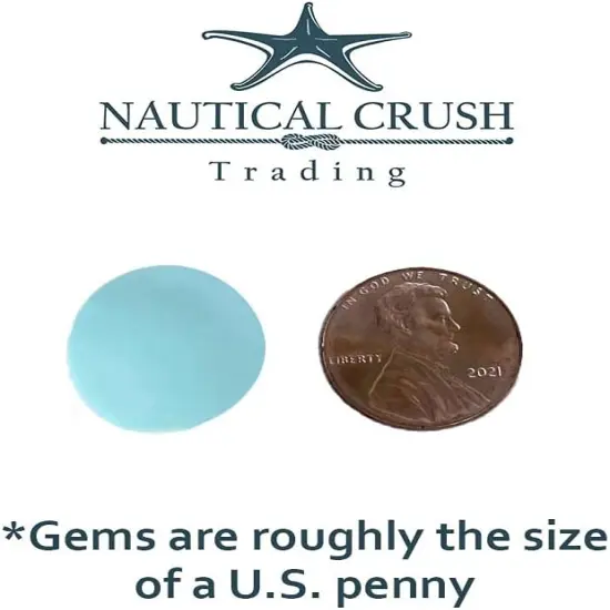 Flat Marbles Vase Filler - 0.68 Lb (70 pcs) Aqua Glass Pebbles Vases - Clear Glass Stones for Vases - Flat Glass Marble for Craft and Home décor - Aquarium Glass Marble Filler {2}