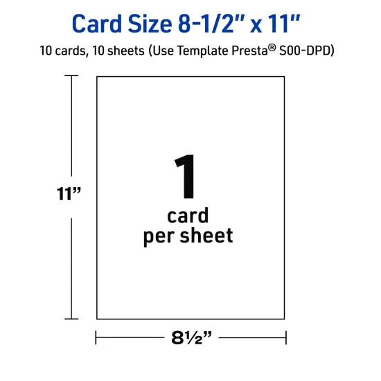 Avery Printable Full-Sheet Cardstock, Gold Multi-Lined Border, 8.5" x 11", Matte White Full-Sheet Cardstock, Laser/Inkjet, 10ct, Great for Craft Cardstock Paper {5}