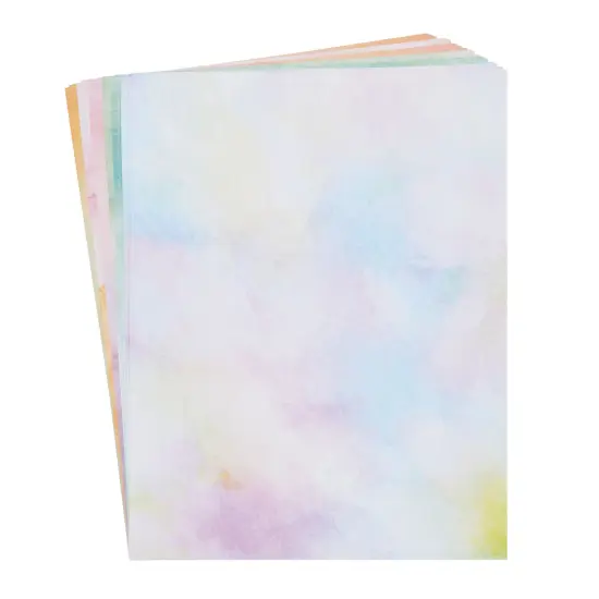 Watercolor Stationery Paper and Envelopes Set, 6 Assorted Colors (8.5 x 11 In, 48 Sheets and 24 Envelopes Set) Multicolor {7}
