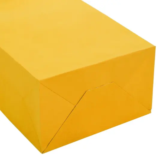 25 Pack Yellow Paper Gift Bags with Handles for Birthday Party Favors (5x3x9 Inches) {5}