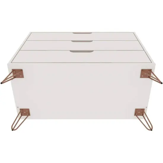 Modern Scandinavian MDF 3-Drawer Bedroom Dresser with Metal Legs Perfect for Any Room Off-White {4}