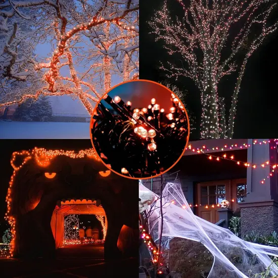 33FT 100 LED Hallowen String Lights Orange {5}