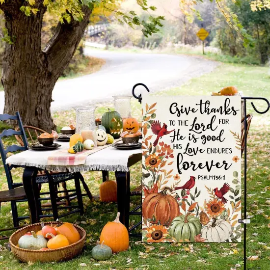 Fall Pumpkin Garden Flag Double Sided 12.5x18 Inch {3}