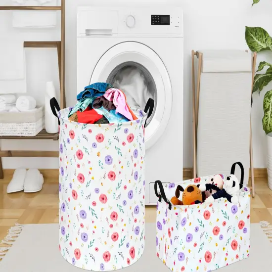 Rectangle Flower Patter Toy Bin Valentine's Day Gift Waterproof storage organizer for Nursery Hamper Home decor Closet Kids Bedroom Laundry Baby Gift Shelf Baskets {5}