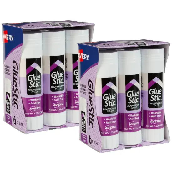Avery Glue Stic, Disappearing Purple Glue Sticks, Washable, 1.27oz, 12 Total (10222) {1}