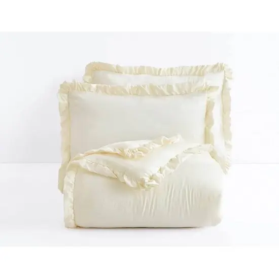 Stone Washed Ruffled Edge Microfiber Comforter Set {7}