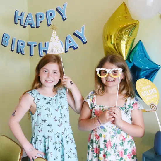 Big Dot of Happiness Golden Birthday - Happy Birthday Party Photo Booth Props Kit - 20 Count {6}