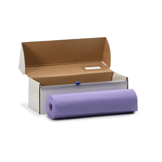 Exquisite Party Solids 54" x 100' Plastic Table Cover Roll with Slide Cutter &ndash; Cut-to-Size Dispenser Box &ndash; Makes Up to 36 Disposable 8' Rectangle Tablecloths Lavender {4}
