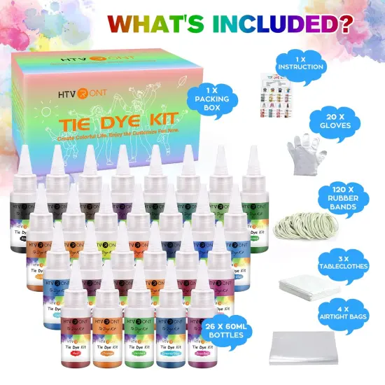 Tie Dye Kit - 26 Colors Pre-Filled Bottles Tye Dye Kit, Permanent Non-Toxic Tie Dye Kits for Adults and Kids, Tie Die Kit for Group Handmade Creative Activity(Just Add Water) {3}