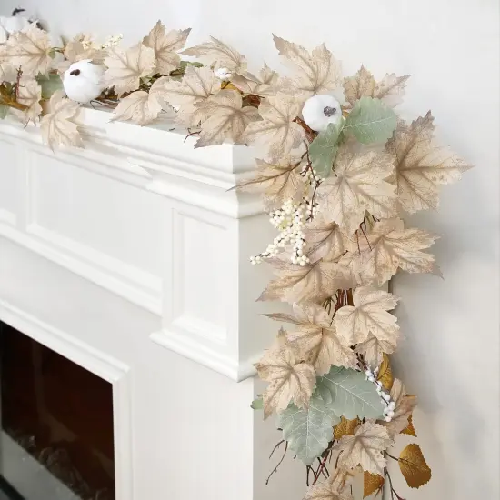 Fall Decor - Fall Garland - 6Ft Autumn Maples Leaf {1}