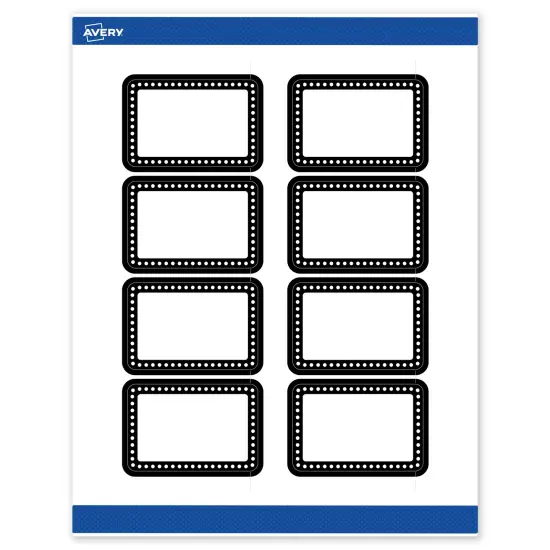 Avery Printable Rectangle Labels, Black and White Polka Dots, 2" x 3", Matte White Rectangle Labels, Permanent, Laser/Inkjet, 80ct, Great for Product Labels {1}