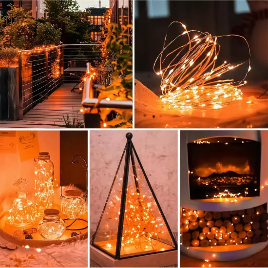 16FT 50Led Mini Twinkle Silver Wire Firefly Starry lights Christmas {3}
