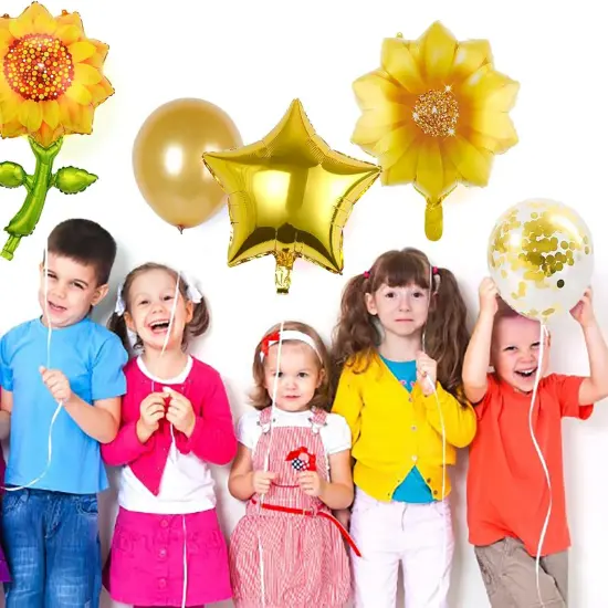 Yellow Sunflower Birthday Balloons (8Pcs) {4}