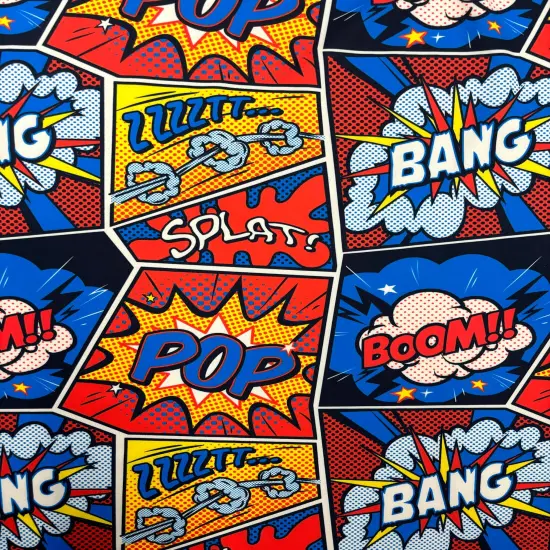 1 Yard Comic Book Print Spandex Fabric, Four Way Stretch for Costumes and Activewear 58"/60" Width {3}