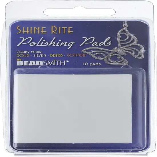 The Beadsmith Shine Rite Polishing Pads &ndash; 2-Inch Pre-Treated Foam Squares with Micro Abrasives &ndash; Use to Brighten, Polish and Remove Tarnish Jewelry Components &ndash; Pack of 10 {6}