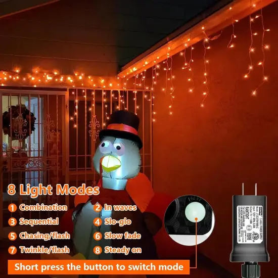 400 LED Orange Halloween Lights - Orange {2}