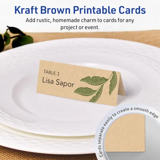 Avery Kraft Brown Place Cards, 1-7/16" x 3-3/4" Rectangle {2}