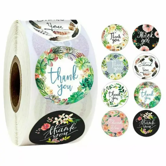 1" Round Thank You Stickers Bussiness Kraft Stickers Label Self-Adhesive Sticker {2}