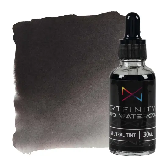 Artfinity Liquid Watercolor Paint 30 ml Bottle, Neutral Tint - Vibrant Dye-Based Liquid Watercolor w/ Glass Pipette, Fast-Drying, Fine Art Paint for Calligraphy, Airbrushing & Traditional Art {1}