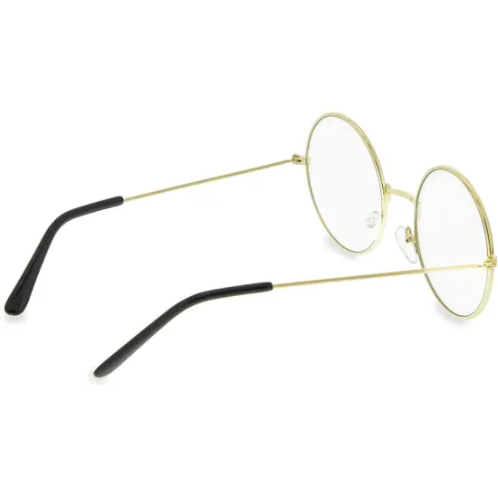 4 Pack Fake Round Wizard Glasses for Halloween Party Costumes Eyewear Accessories Favors, Gold and Silver {6}