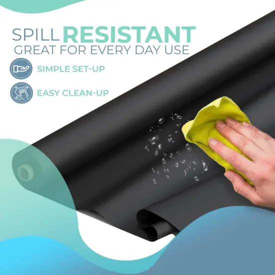 Exquisite Plastic Table Cover Roll &ndash; 40" x 100' Disposable Tablecloth Roll &ndash; Premium Thick 0.5 MIL Plastic Banquet Roll &ndash; Party Table Cover Roll for Events & Catering Black {2}