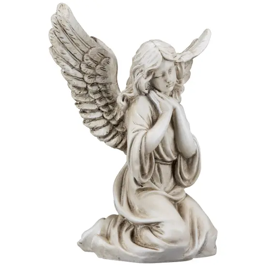 Northlight Kneeling Angel with Open Wings Statue - 13" Beige {6}