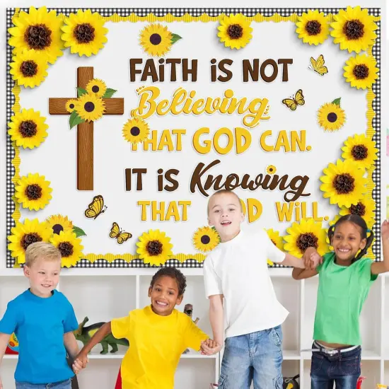 Christian Bulletin Board Decoration Set 3D Sunflower Classroom Decorations {5}