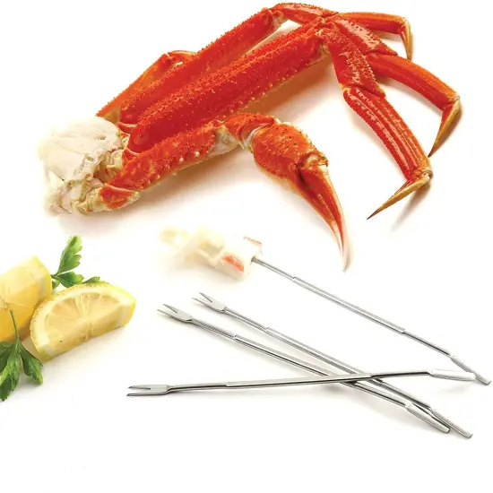 Norpro 4-piece Stainless Steel Seafood Forks Set - Crab Lobster Shellfish Scoop Picks {3}