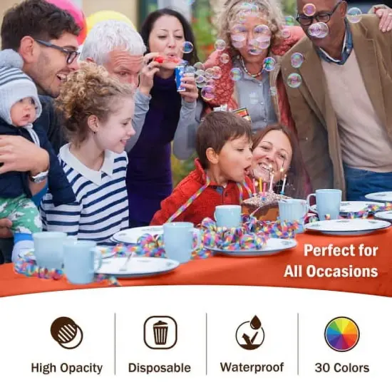 Exquisite 6-Pack Premium Plastic Tablecloth 54in. x 108in. Rectangle Plastic Table Cover Orange {3}