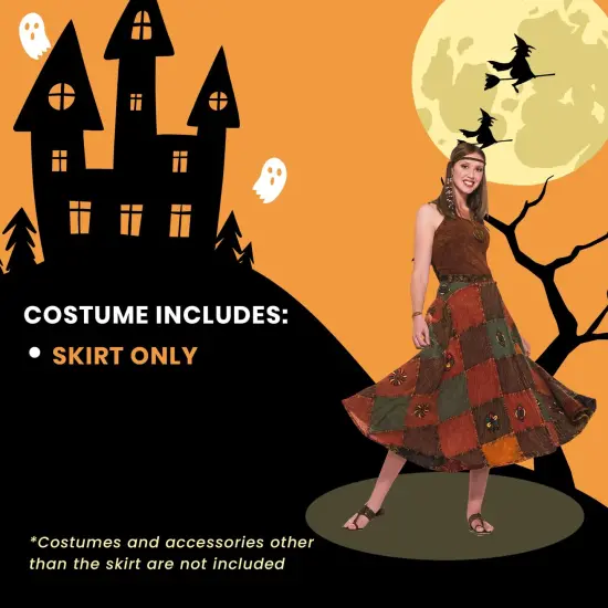 60's 70's Hippie Patch Costume Skirt Adult Standard {6}