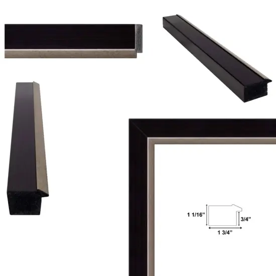 Cafe Wood With Silver Lip Picture Frame 40x40 frame {4}