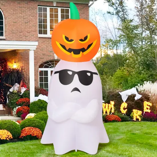 Halloween Inflatables Ghost with Pumpkin Outdoor Decorations Blow Up {6}
