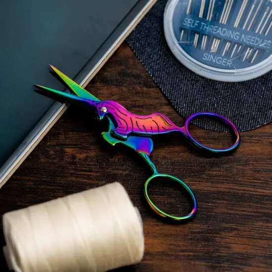 SINGER Forged Unicorn Embroidery Scissors 4"-Spectrum {4}