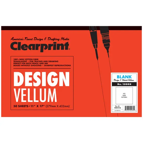 Clearprint 1000H Design Vellum Pad, 16 lb., 100% Cotton, 50 Sheets/Pad {1}