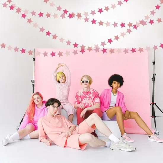 Twinkle Little Star Hanging Streamers Banner - Rose-Gold Red Pink {5}