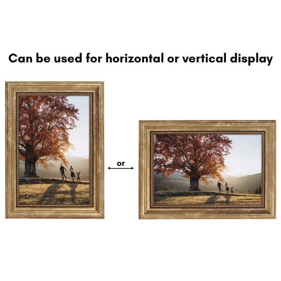 Americanflat Vintage Picture Frame with Beaded Accents with Shatter Resistant Glass and Easel Stand {10}