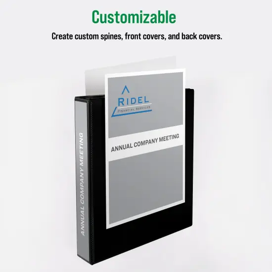 Office Essentials Economy View 3 Ring Binders, 1.5" Round Rings, 2.1" Spine, 275-Sheet Capacity, Black Binders (12-Pack of 03427) {2}