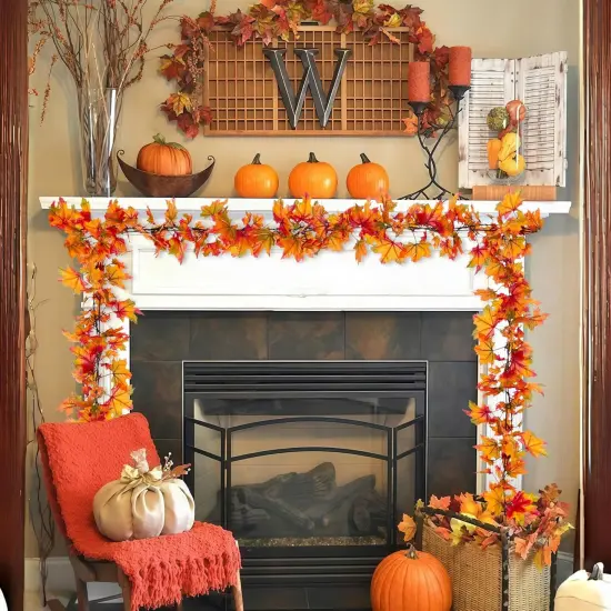 Fall Garland 6.5ft/Piece Fall Maple Leaf Garlands {4}