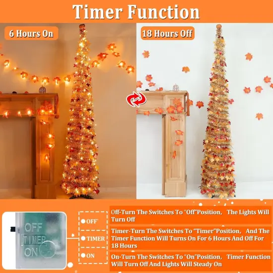 6 FT Lighted Fall Tree Fall Decor {2}