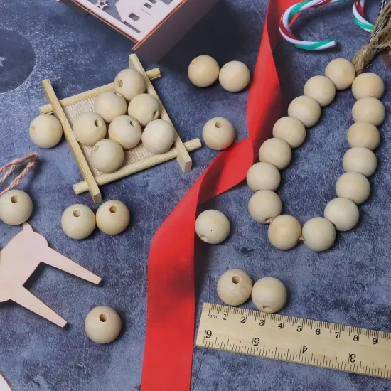 3/4"Wooden Round Beads 100pcs Unfinished Natural Loose Beads Spacer Beading Supplies Jewelry Findings Charms {5}