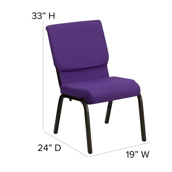 Emma and Oliver Stacking Auditorium Chair with 19" Seat PurpleFab/GoldVein {4}