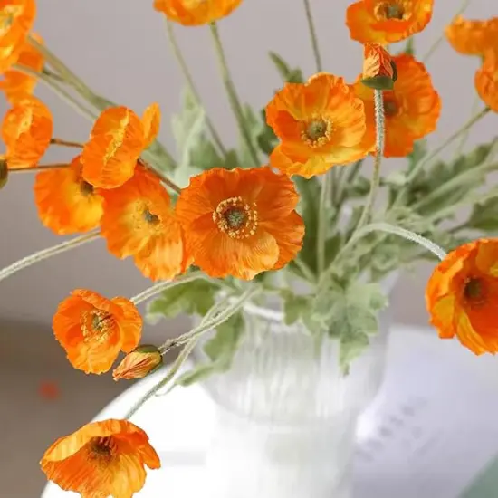 Artificial Flowers 6 Stems Poppy Silk Bouquet,for Wedding, Home, Party {2}