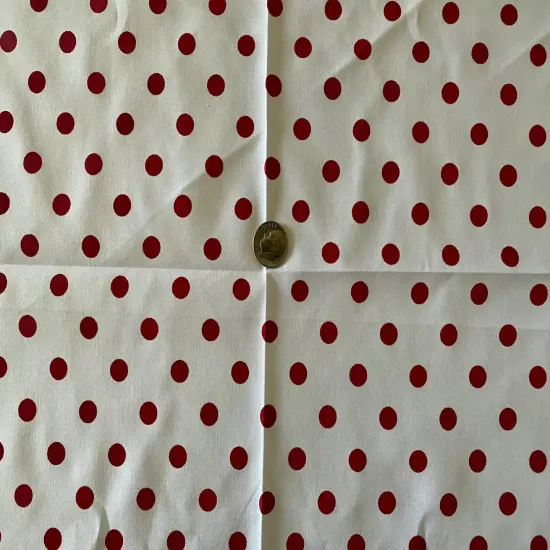 1 Yard Multi Color Small Polka Dot Poly Cotton Fabric for Crafts Bedding Sewing Masks 60" Width White-Red {1}