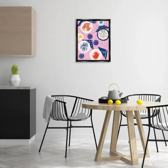 Stupell Industries Seafood Plates Table Floater Framed Canvas Wall Art Design by Be Ni La {2}