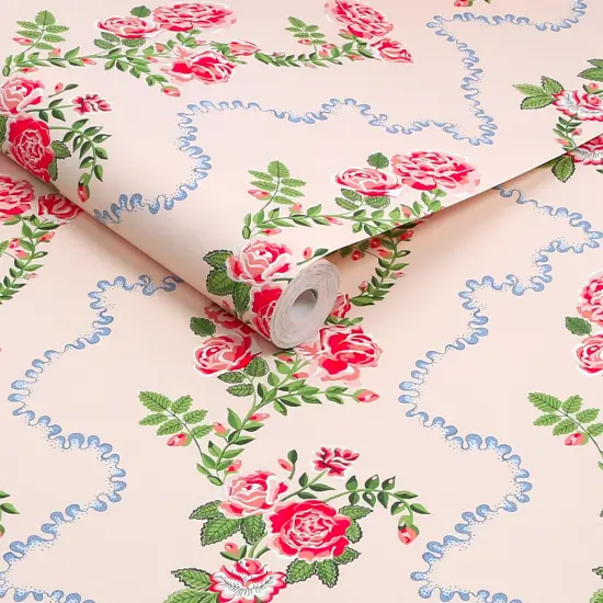 Cath Kidston Rose Flutter Pink Wallpaper {3}