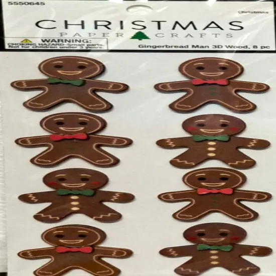 Christmas Paper Crafts Gingerbread Man Wood Stickers {1}