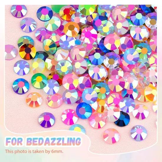 13000Pcs 4mm Flatback Resin Rhinestones &ndash; Jelly Multicolored Gems with B7000 Glue {5}