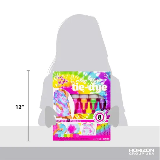 Just My Style Neon Tie-Dye Kit by Horizon Group USA, Create 18 Projects with 8 Colors {3}