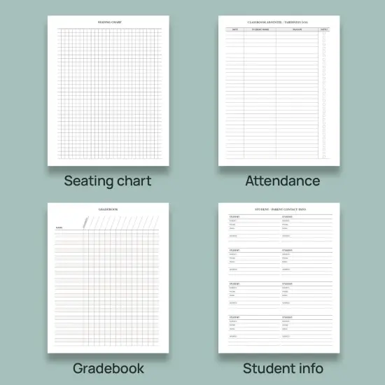 Teacher Planner 2025-2026 - 8.5'' x 11'' ((Disc-Bound Letter) - Grey {5}