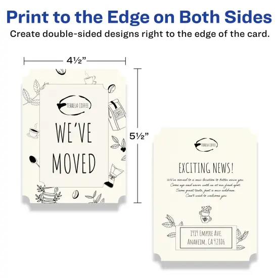 Avery 4-1/4" x 5-1/2" Rectangle Scalloped, Matte Ivory Postcards {6}